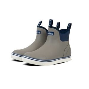 Men's Gray and Navy Waterproof Slip-On Rain Boots Size 13